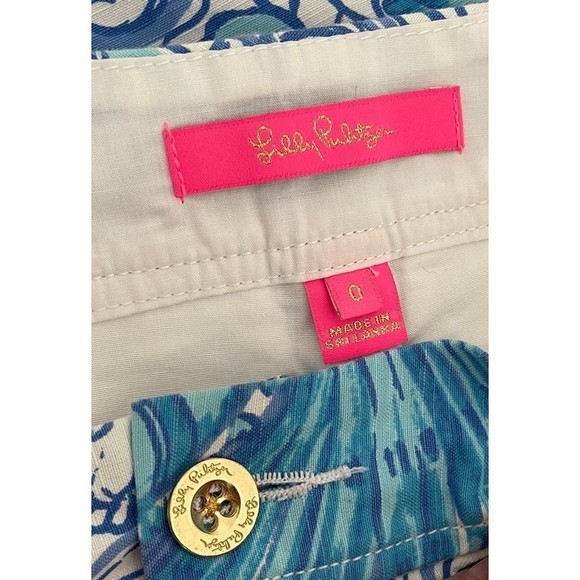 Lilly Pulitzer Nicki Pink Raising Shell Blue Haven Mini Skort Skirt Size 0 XS - Picture 7 of 9